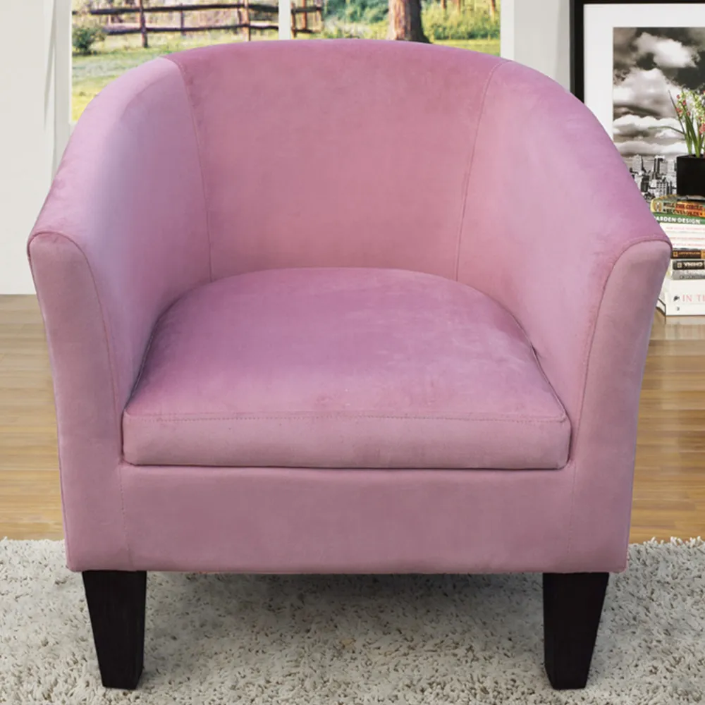 Tub Chair - Pink, Velvet