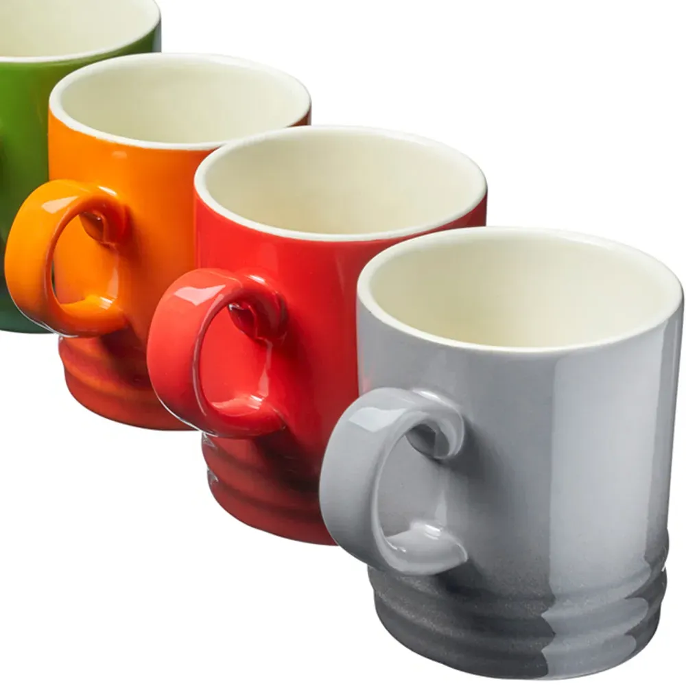 6 Pack Ceramic Mugs - Multi Colour