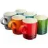 6 Pack Ceramic Mugs - Multi Colour