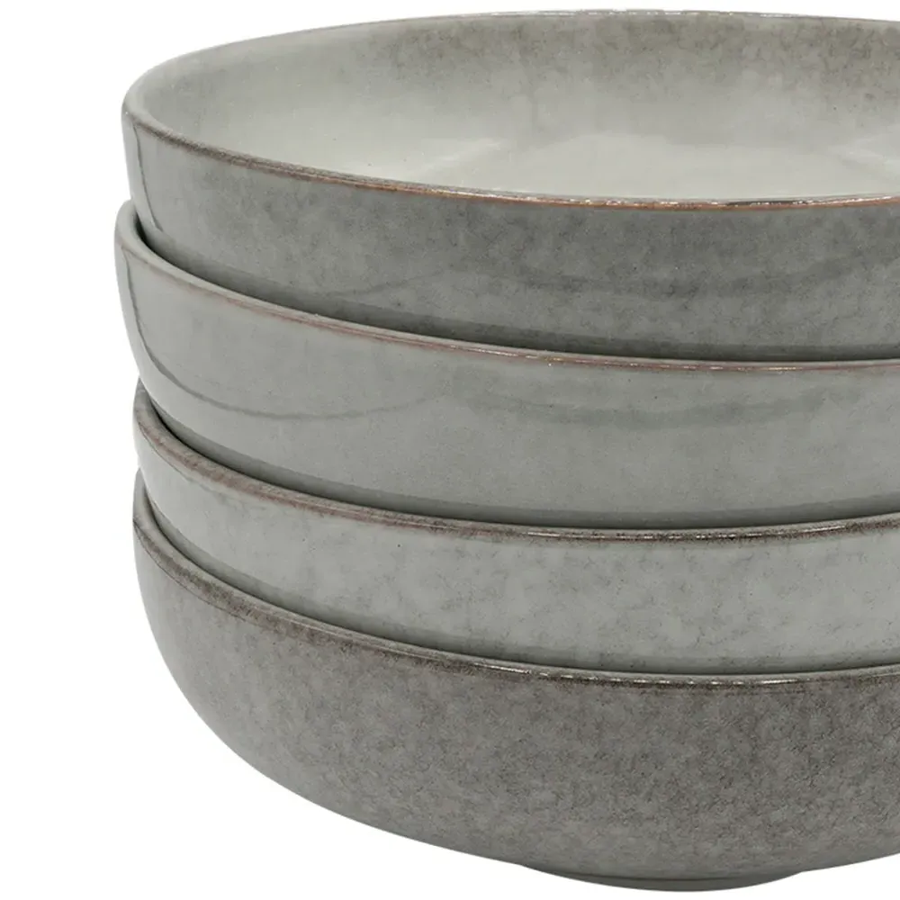 K101 4 Piece Pasta Bowl Set - Grey, Ceramic