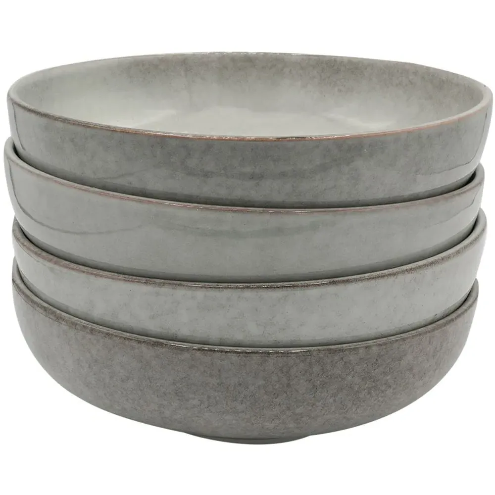 K101 4 Piece Pasta Bowl Set - Grey, Ceramic