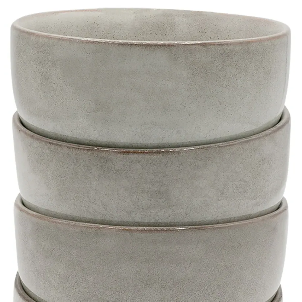 K102 4 Piece Side Bowl Set - Grey, Ceramic