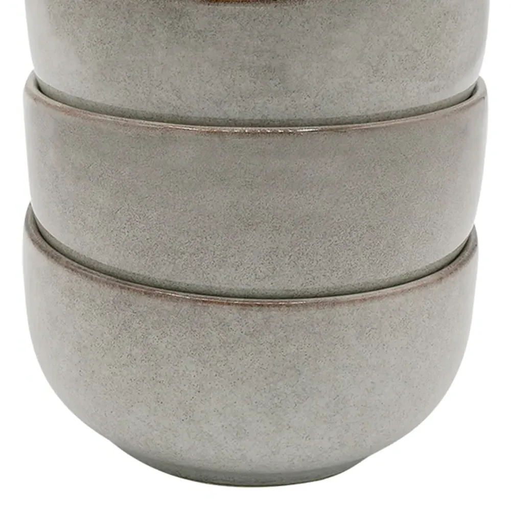 K102 4 Piece Side Bowl Set - Grey, Ceramic