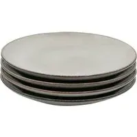 K103 4 Piece Dinner Plate Set - Grey, Ceramic