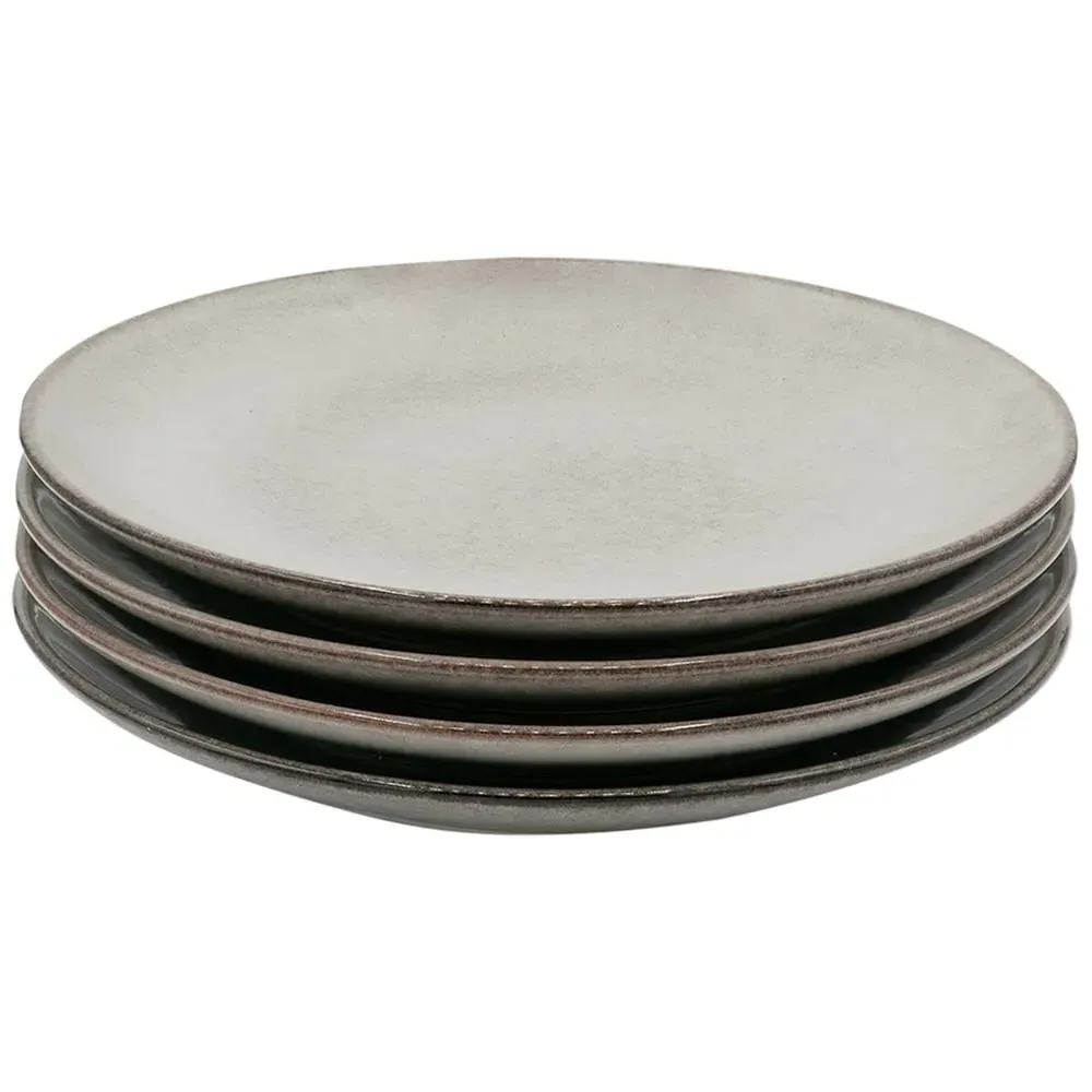 K103 4 Piece Dinner Plate Set - Grey, Ceramic