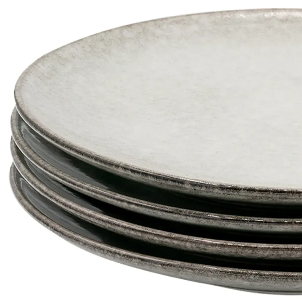 K104 4 Piece Side Plate Set - Grey, Ceramic