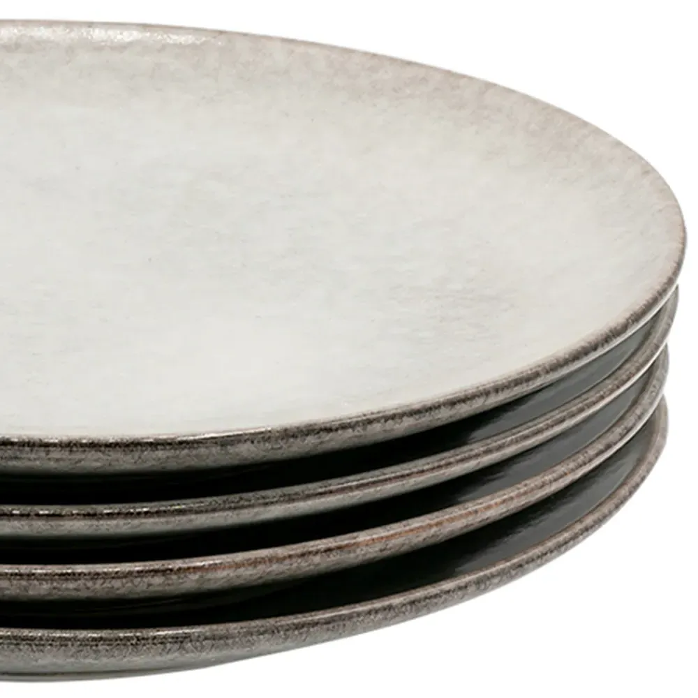 K104 4 Piece Side Plate Set - Grey, Ceramic