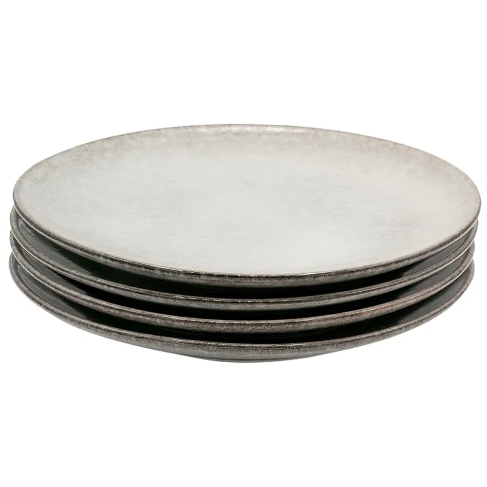 K104 4 Piece Side Plate Set - Grey, Ceramic