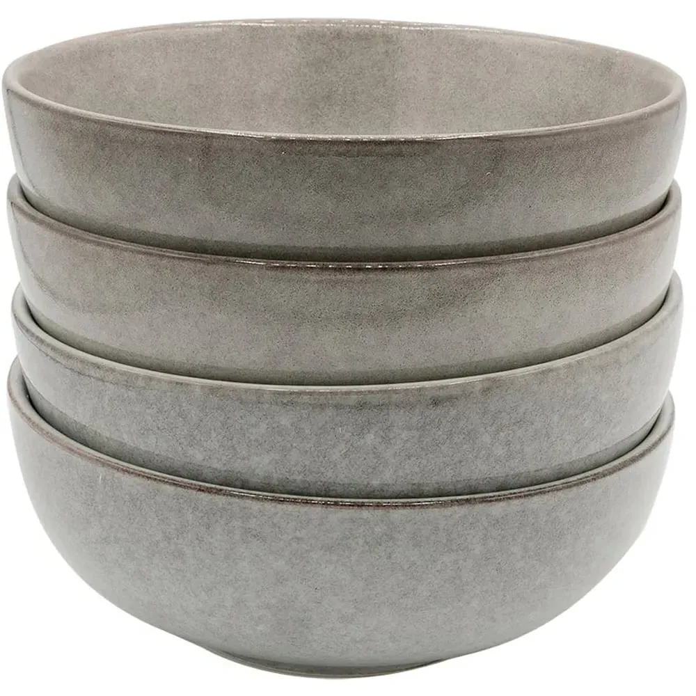 K117 4 Piece Cereal Bowl Set - Grey, Ceramic