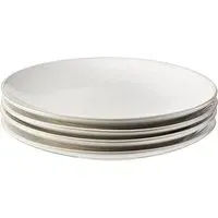 Nordic Stoneware 4 Piece Dinner Plate Set - White