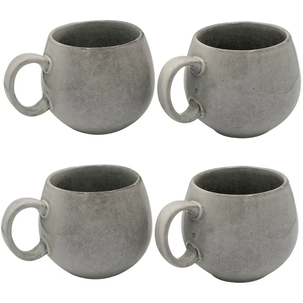 Nordic Stoneware Mugs 4 Pack - Grey, Ceramic image