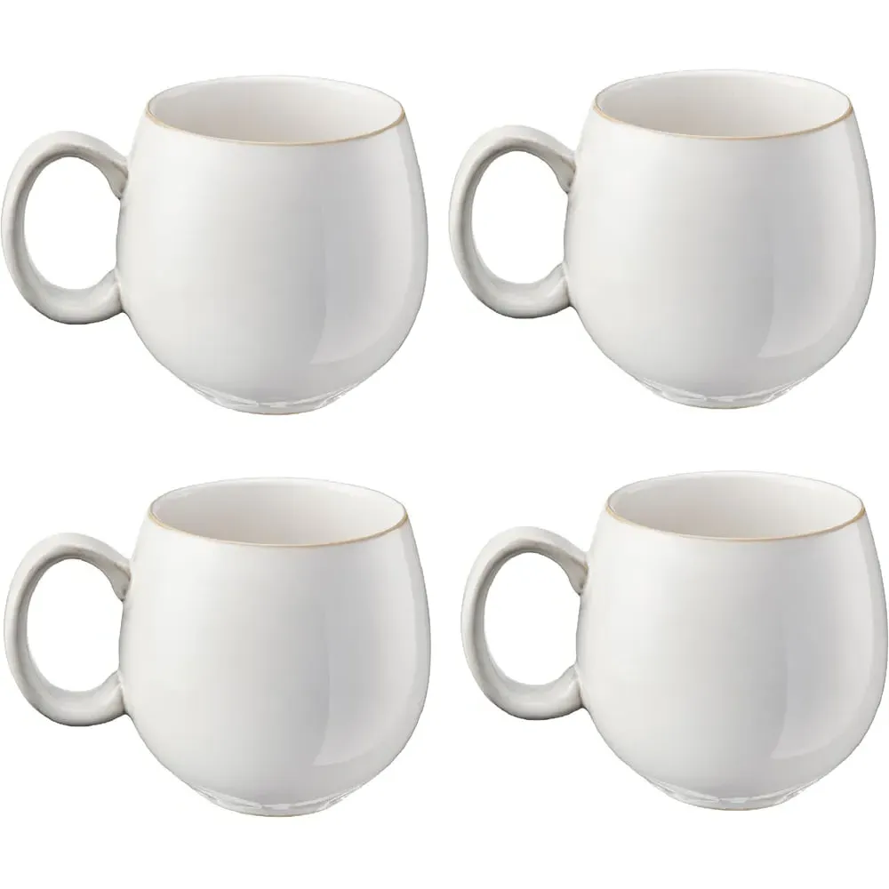 Nordic Stoneware Mugs 4 Pack - White, Ceramic