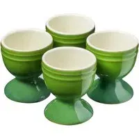Set of 4 Egg Cups - Green, Ceramic