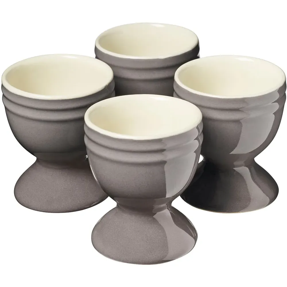 Set of 4 Egg Cups - Grey, Ceramic