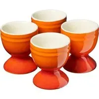 Set of 4 Egg Cups - Orange, Ceramic