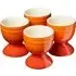 Set of 4 Egg Cups - Orange, Ceramic