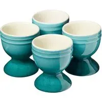 Set of 4 Egg Cups - Teal, Ceramic
