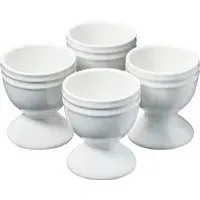 Set of 4 Egg Cups - White, Ceramic