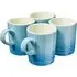 Stoneware Coffee Mugs 4 Pack - Blue