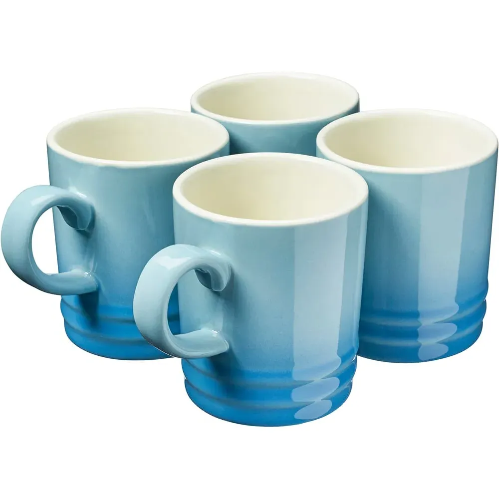 Stoneware Coffee Mugs 4 Pack - Blue image