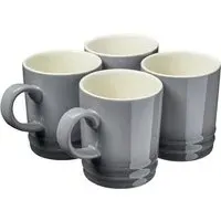 Stoneware Coffee Mugs 4 Pack - Grey