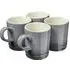 Stoneware Coffee Mugs 4 Pack - Grey