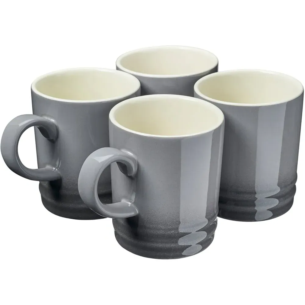 Stoneware Coffee Mugs 4 Pack - Grey