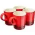Stoneware Coffee Mugs 4 Pack - Red