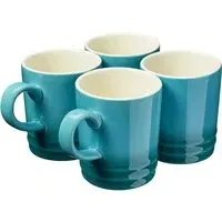 Stoneware Coffee Mugs 4 Pack - Teal