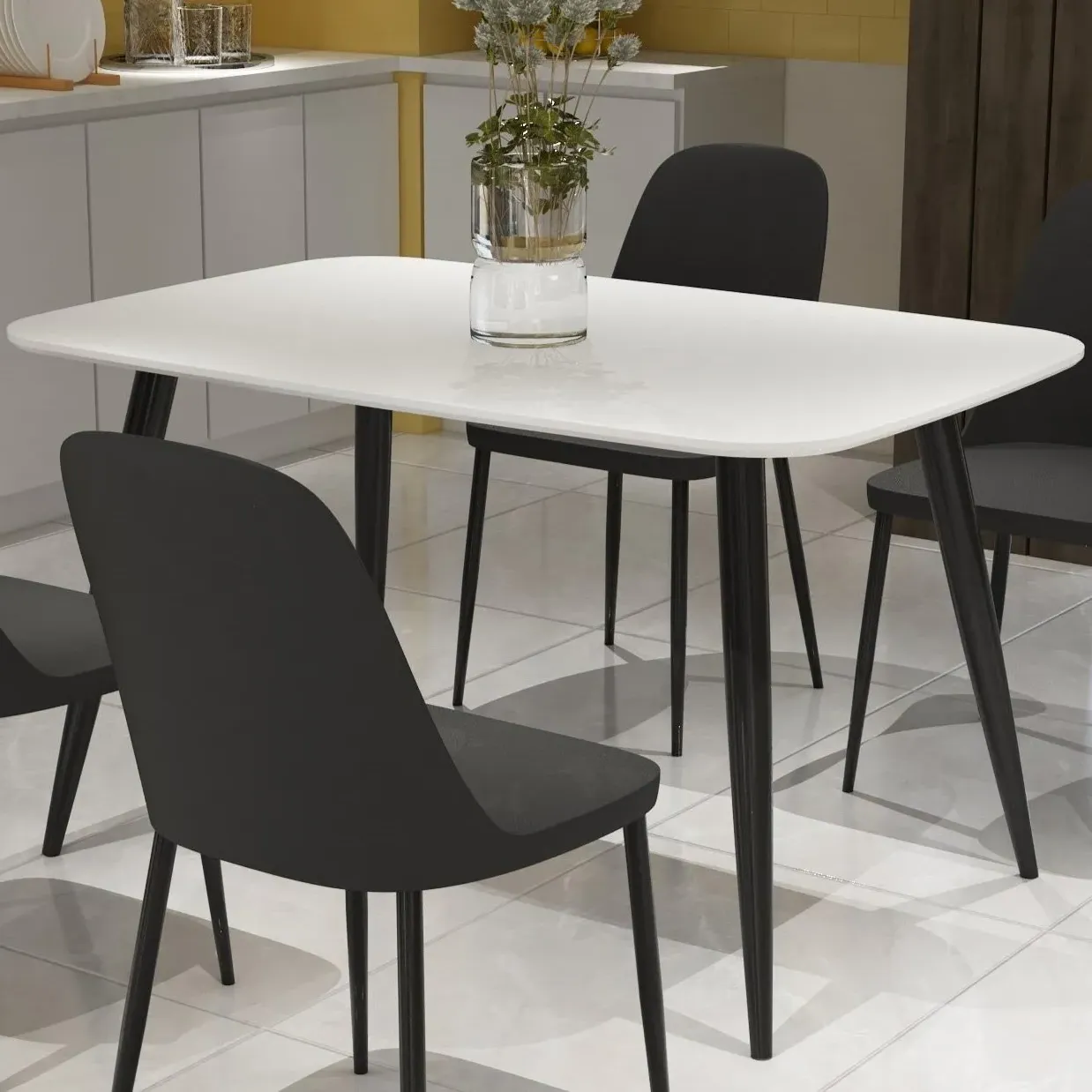 Aspen 2-Seater Rectangular Dining Table - White, MDF image