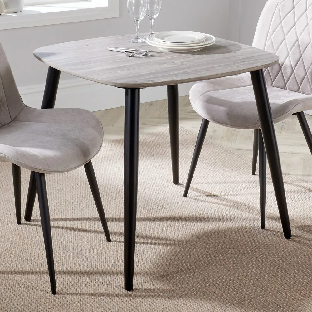 Aspen 2-Seater Square Dining Table - Grey, Oak Effect