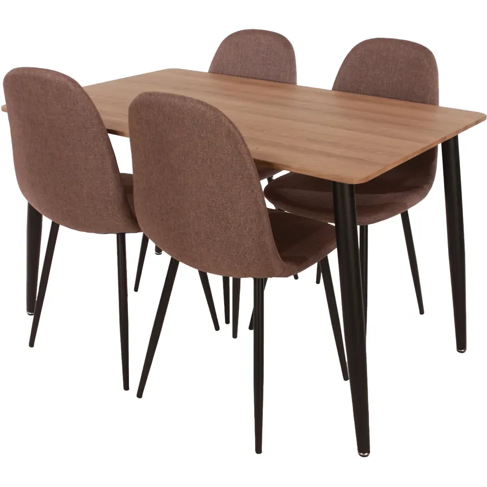 Aspen 4 Seater Rectangular Dining Set - Aged Oak Effect