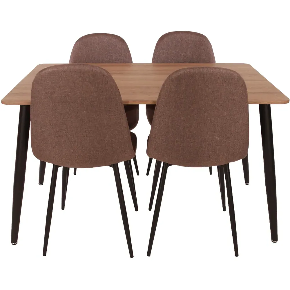 Aspen 4 Seater Rectangular Dining Set - Aged Oak Effect