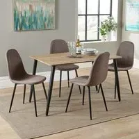 Aspen 4 Seater Rectangular Dining Set - Aged Oak Effect