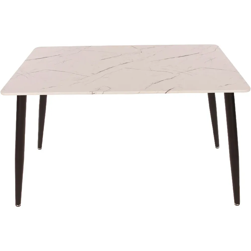 Aspen 4 Seater Rectangular Dining Set - White Marble Effect