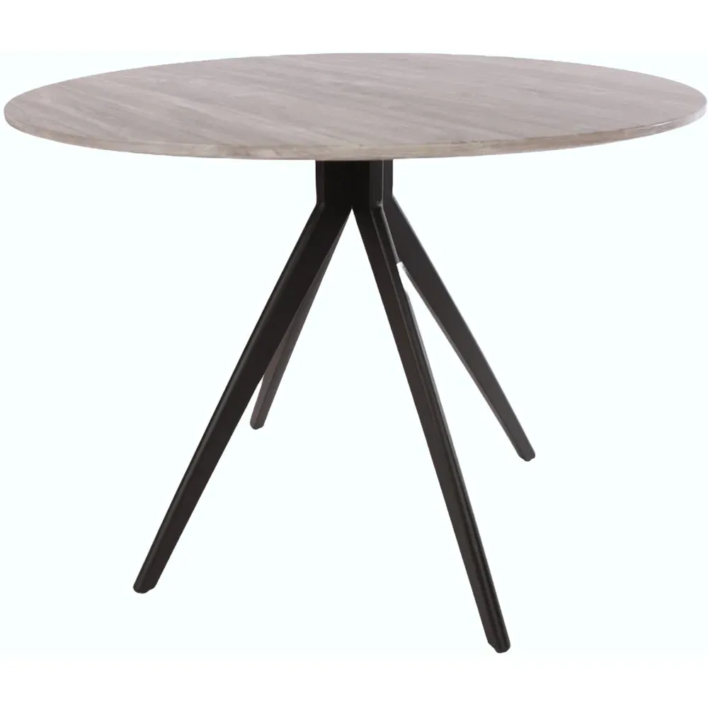 Aspen 4 Seater Round Dining Table - Grey, Oak Effect