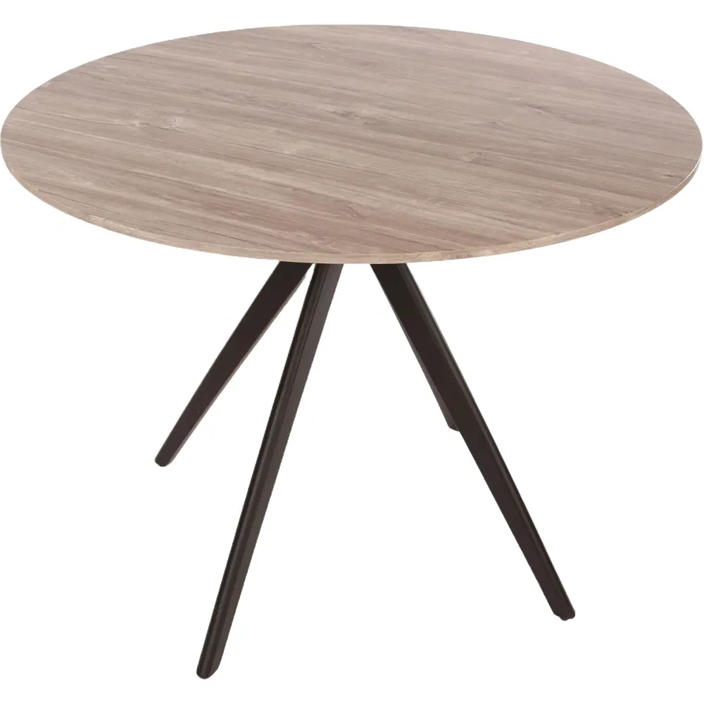 Aspen 4 Seater Round Dining Table - Grey, Oak Effect