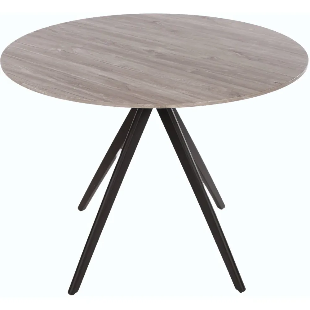 Aspen 4 Seater Round Dining Table - Grey, Oak Effect