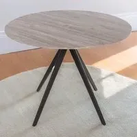 Aspen 4 Seater Round Dining Table - Grey, Oak Effect