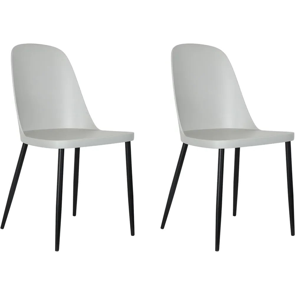 Aspen Duo Set of 2 Dining Chairs - Light Grey and Black