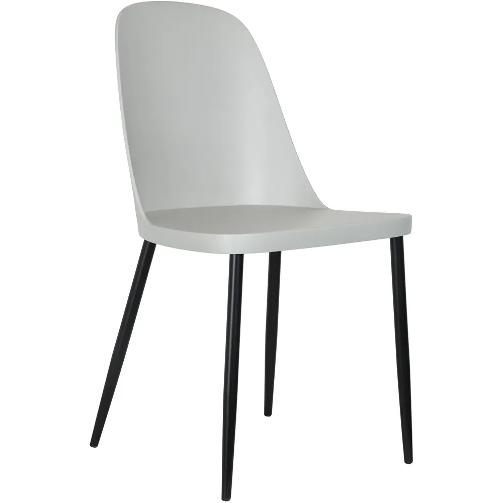 Aspen Duo Set of 2 Dining Chairs - Light Grey and Black