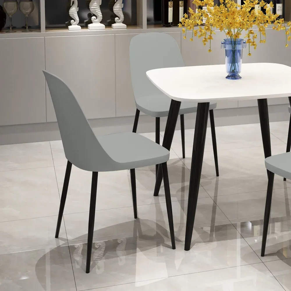 Aspen Duo Set of 2 Dining Chairs - Light Grey and Black