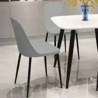 Aspen Duo Set of 2 Dining Chairs - Light Grey and Black