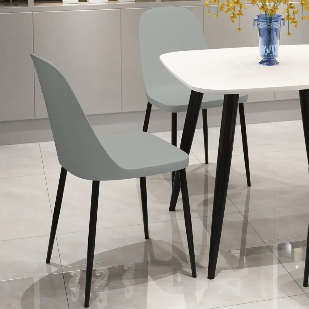 Aspen Duo Set of 2 Dining Chairs - Light Grey and Black