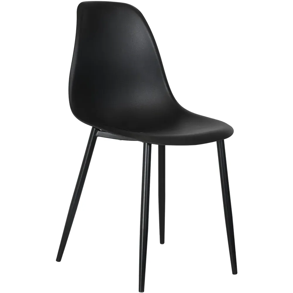 Aspen Set of 2 Curved Dining Chairs - Black, Polypropylene