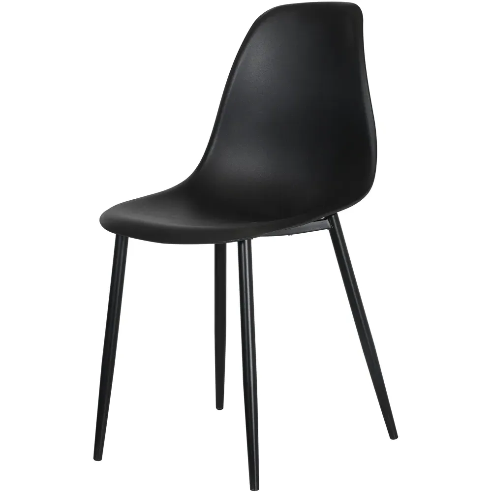 Aspen Set of 2 Curved Dining Chairs - Black, Polypropylene