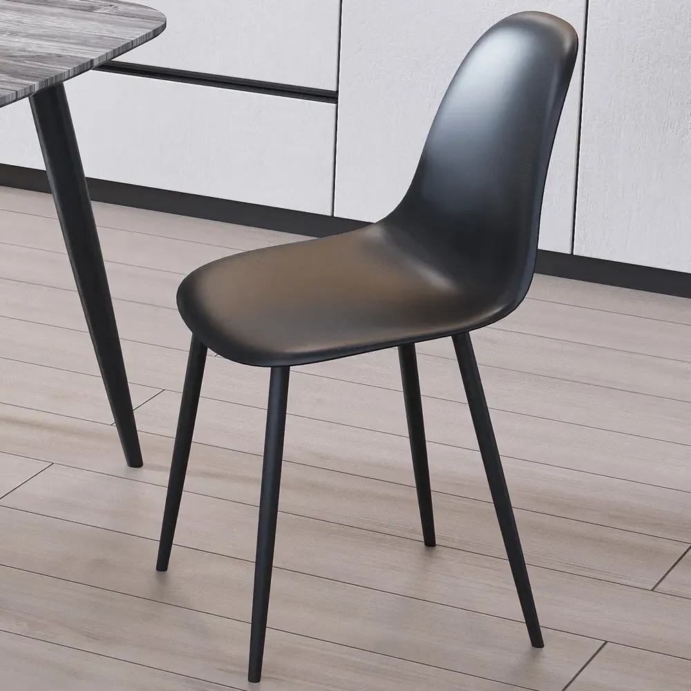 Aspen Set of 2 Curved Dining Chairs - Black, Polypropylene image