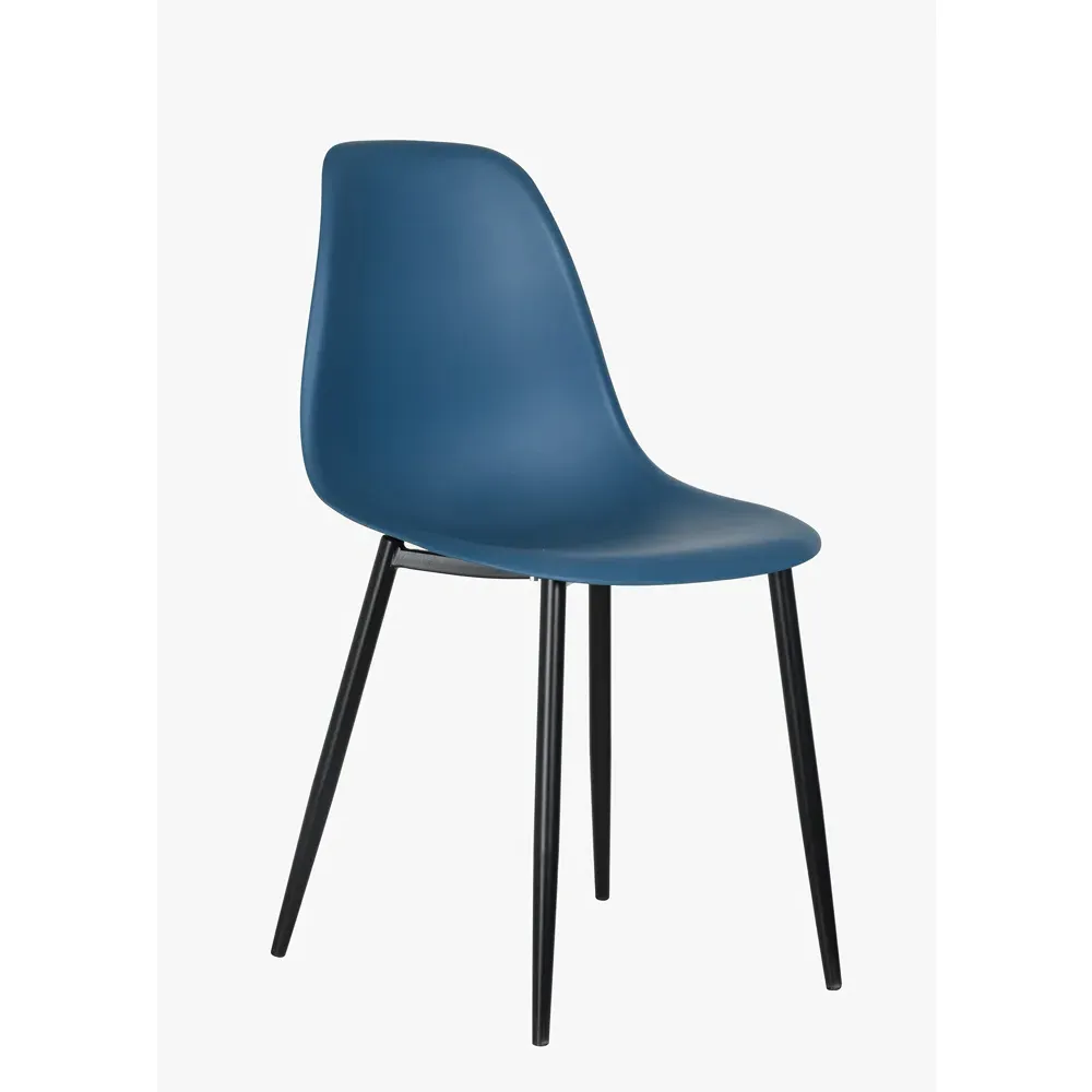 Aspen Set of 2 Curved Dining Chairs - Blue, Polypropylene