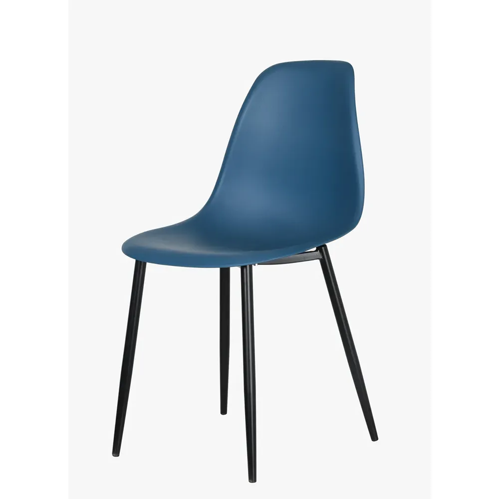 Aspen Set of 2 Curved Dining Chairs - Blue, Polypropylene