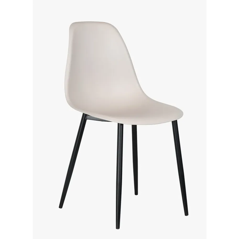 Aspen Set of 2 Curved Dining Chairs - Calico, Polypropylene